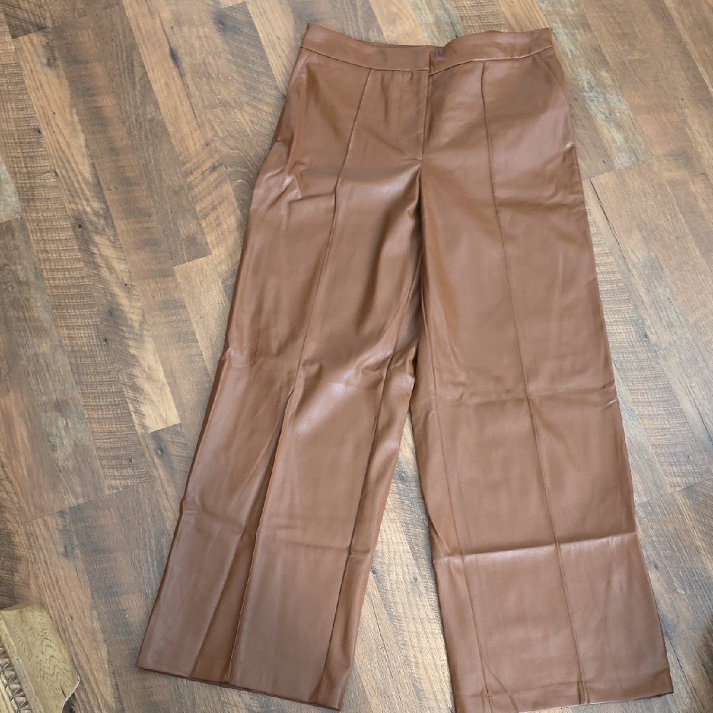 Nine West Tan Leather Pants